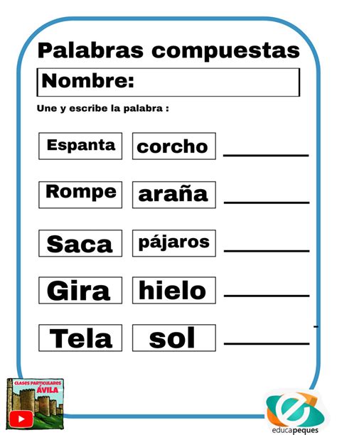 Palabras Compuestas Ejemplos Fichas Con Ejercicios