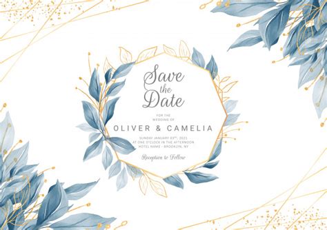 Here you will find everything from timeless classic to funky & fancy invitations. Premium Vector | Navy blue wedding invitation card ...