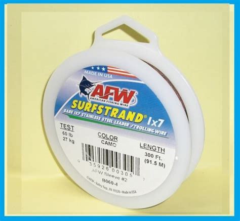 Afw Surfstrand Camo 1x7 Stainless Wire 300 Length New Pick Your Size