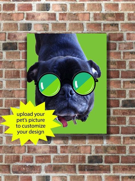 Custom Pet Portrait Canvas Dog Poster Personalized Dog Pop Etsy
