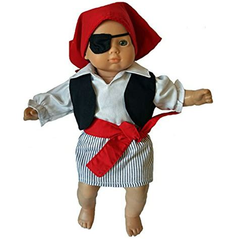 Doll Clothes Halloween Pirate Costume 6 Pieces Fits 18 Inch Dolls Like