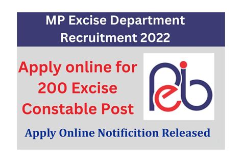Mp Esb Excise Constable Abkari Sipahi Recruitment Notification For