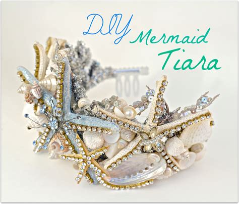 Diy Seashell Tiara Using A Dollar Store Crown Mermaid Diy Mermaid