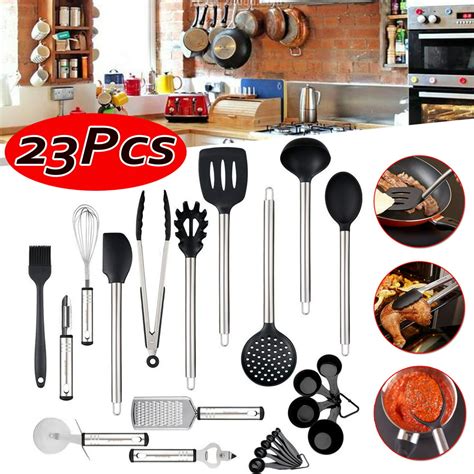 23 Pieces Cooking Utensils Set Kitchen Accessories Nylon Cookware Set