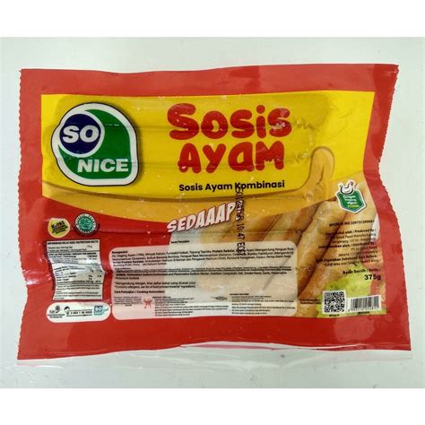 Jual Chicken Sosis So Nice Sosis Ayam 375gr Shopee Indonesia