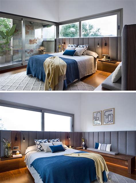 An Upholstered Headboard Lines The Walls Of This Bedroom
