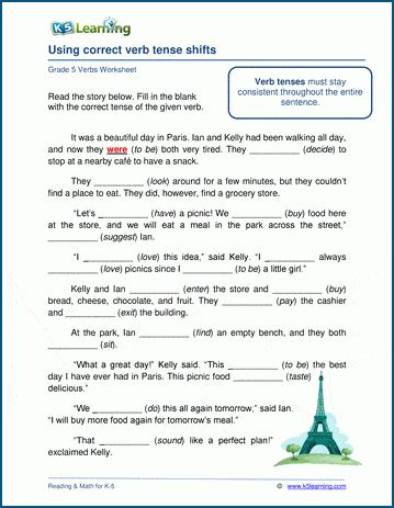 Verb Tenses Fill In The Blank Worksheets WorksheetsCity