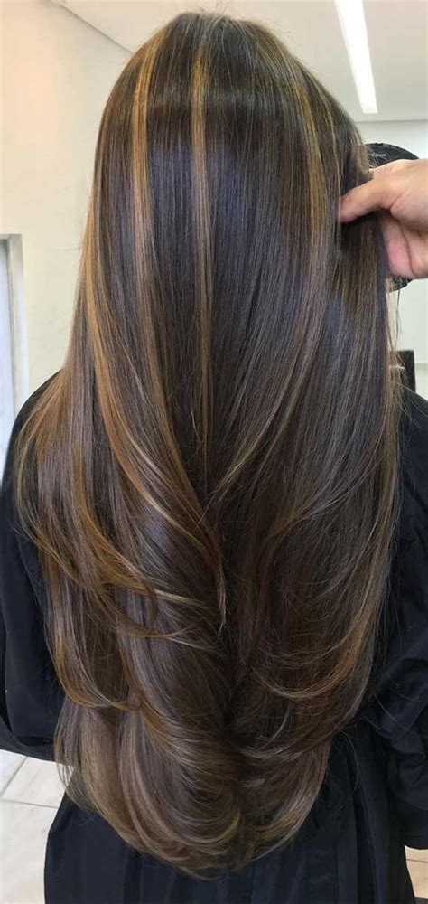 the best hair color trends and styles for 2020 spice up dark brown long hair highlights