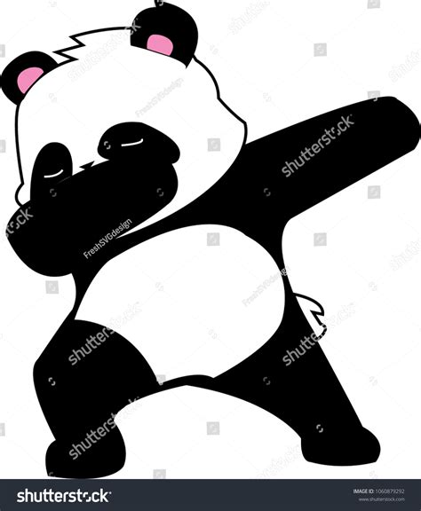 Black White Dabbing Panda Stock Vector Royalty Free 1060879292