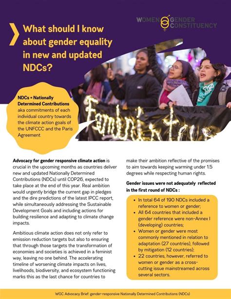 Wgc New Advocacy Brief Published Gender Responsive Nationally Determined Contributions Ndcs