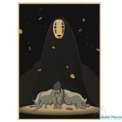 Spirited Away Poster No Face Kaonashi Black Ghibli Merch Store