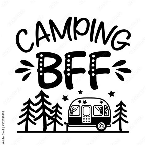 Camping Best Friends Vector File Summer Camp Trailer Clip Art