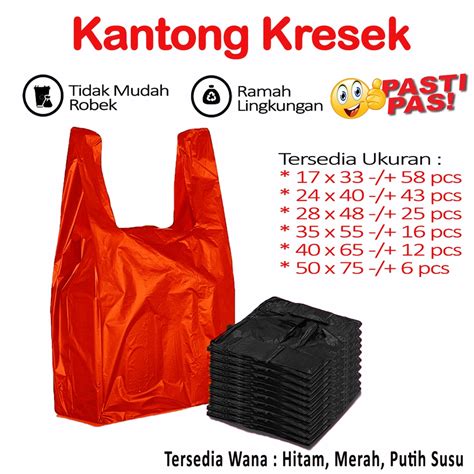 Jual Kantong Plastik Kantong Kresek Kantong Plastik Uk 17x33