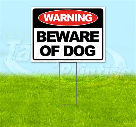 Beware Of Dog 18 X 24 Yard Sign Includes Metal Step Stake