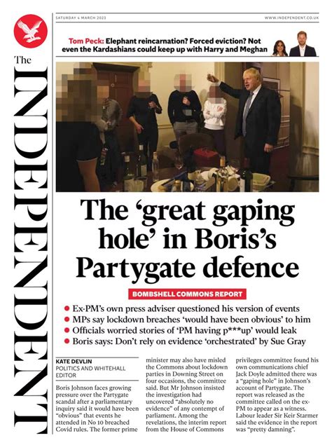 Independent Front Page Th Of March Tomorrow S Papers Today