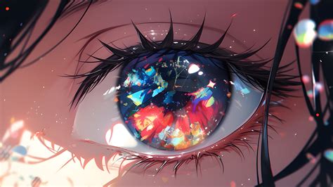 Colorful Eye Anime Girl Desktop Wallpaper Colorful Eye Wallpaper