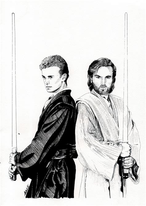 Inktober 2015 Anakin Skywalker Obi Wan Kenobi By Azurlazuly On