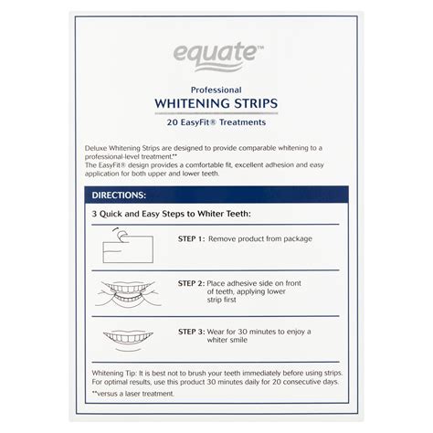 Equate Professional Whitening Strips Enamel Safe 40 Whitening Strips