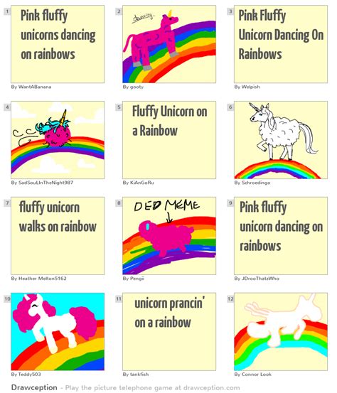 Pink Fluffy Unicorns Dancing On Rainbows Drawception