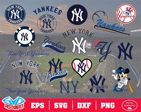 New York Yankees Team Svg Dxf Eps Png Clipart Silhouette And Cutf