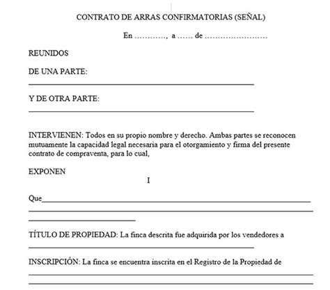 Contrato De Arras Modelo 2021 2022 Plantillasofficenet