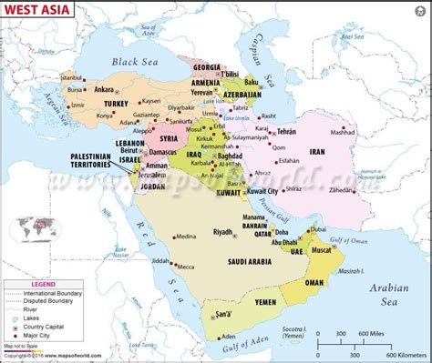 Map Of Western Asia Asia Map East Asia Map Peta Asia