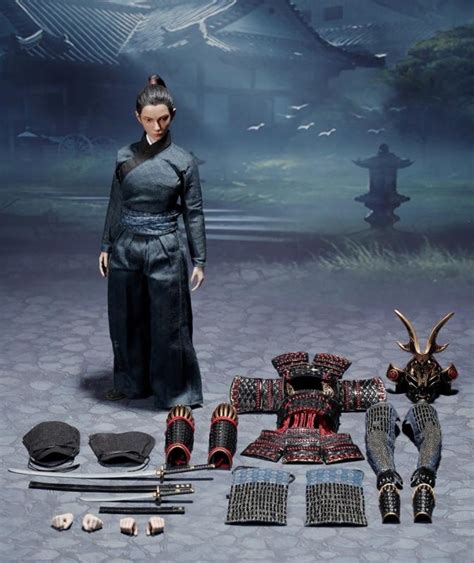 female samurai in black armor the butterfly helmets deluxe sixth scale collector figure