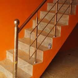 Stainless steel balcony, stairs ss matt finish baluster ₹ 700. Steel Stair Railing at Rs 150/square feet(s) | सीढ़ी रेलिंग्स - Alhyatt Interiors Pvt. Ltd ...