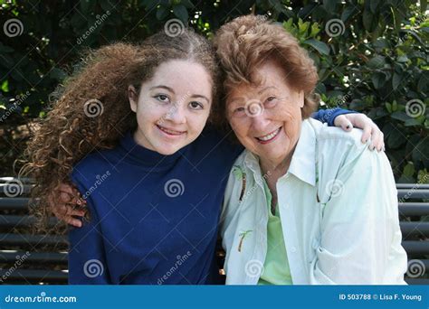 Grandma Granddaughter Stock Photo Image Of Retired Mature