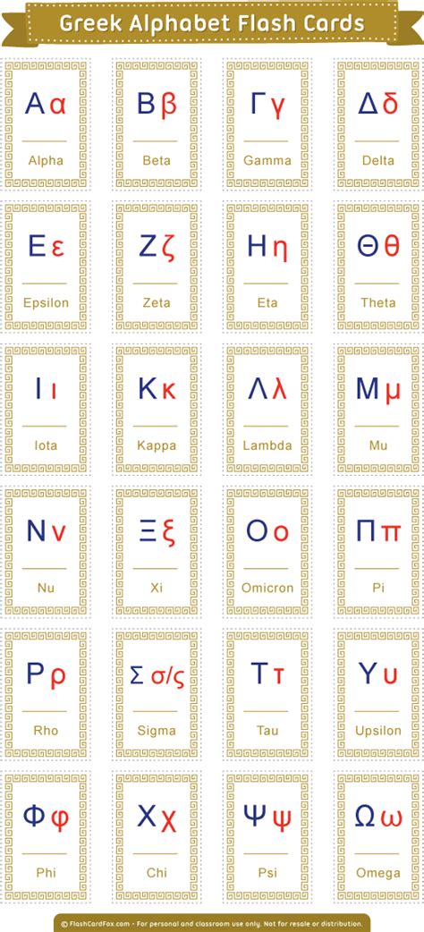 Download Free Printable Greek Alphabet Flash Cards Koine Greek
