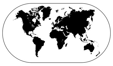 Simple Round World Map Outline