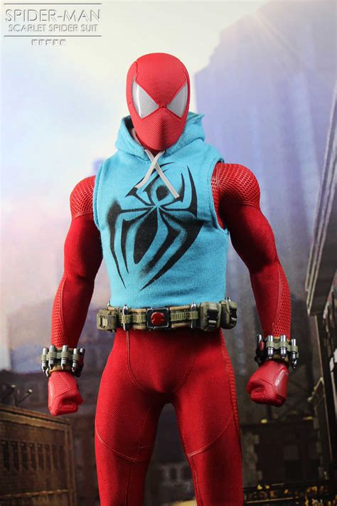 Spider Man Video Game Masterpiece Scarlet Spider Suit Figround