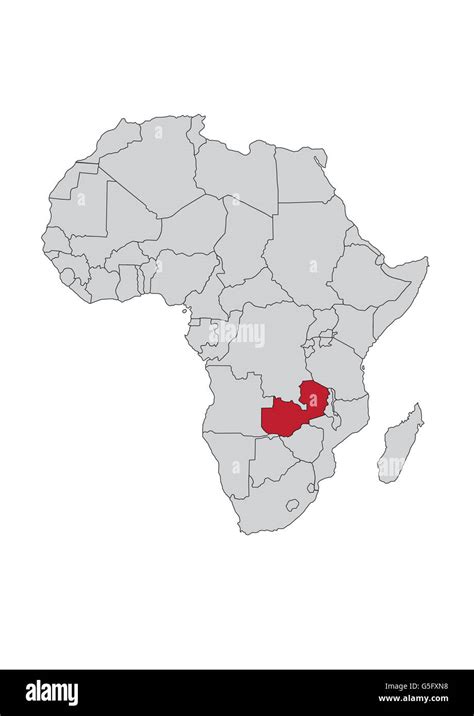 Map Of Africa Zambia Stock Photo Alamy