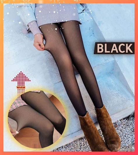 Faux Sheer Fleece Lined Thermal Tights Insliving 2021