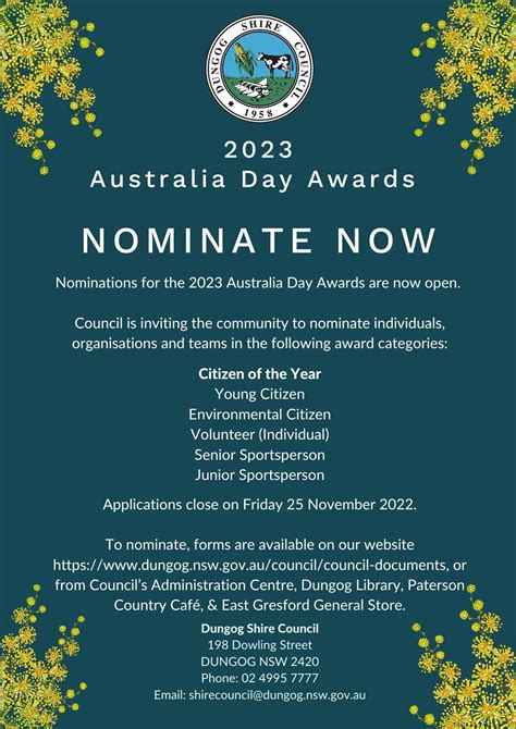Australia Day Awards 2023 Dungog Shire Council