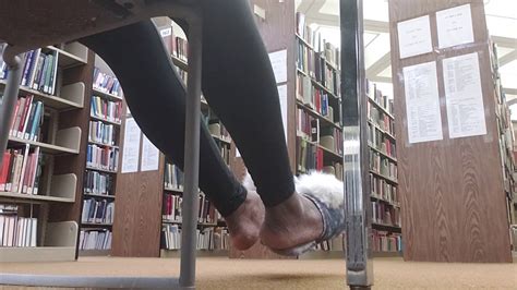 Slipper Shoeplay In Library Youtube