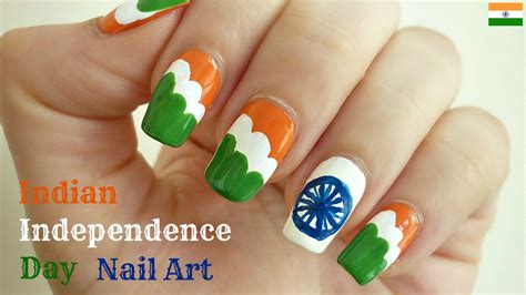Indian Independence Day Nail Art 15th August Indiannailart Youtube