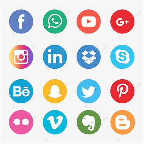 Social Media Network Vector Design Images Social Media Icons Set