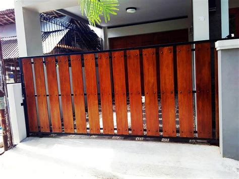 Sampai 50×100 dengan ketebalan sebesar 1,6 mm. Pagar Kayu Rumah Minimalis Sederhana | Gate will di 2019 ...
