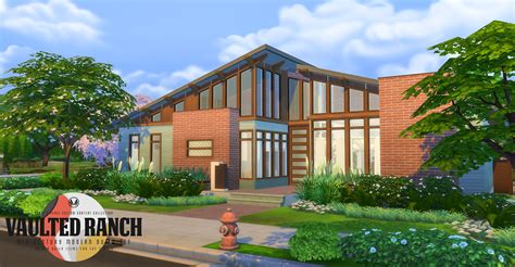 Simsational Designs Vaulted Ranch An Mcm Inspired Build Set