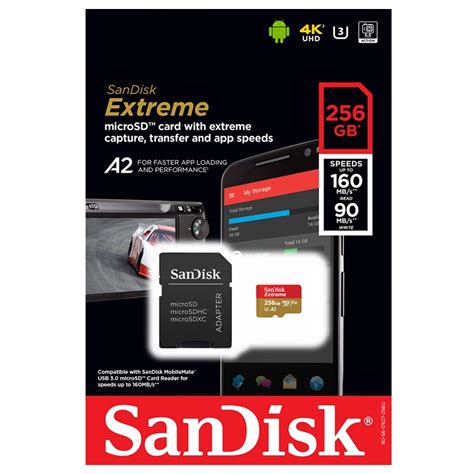 Sandisk Extreme 256gb Micro Sd Sdxc Card Flash Trend