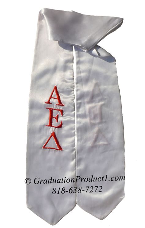Alpha Epsilon Delta White Greek Graduation Stole And Sashes From