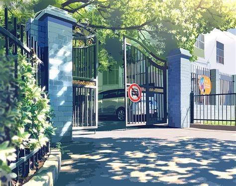 Anime Landscape Street Gate Car Building Scenic Shading Anime