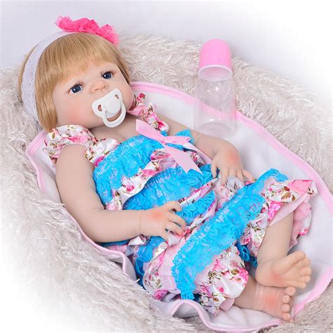 Lovely Reborn Dolls Lifelike Ethnic Newborn Baby Girl Doll Full Silicone Vinyl Body Can