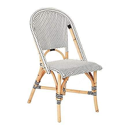 2x mosaic bistro chairs black and white outdoor garden furniture seat. Black and White Rattan French Bistro Chair in 2020 ...