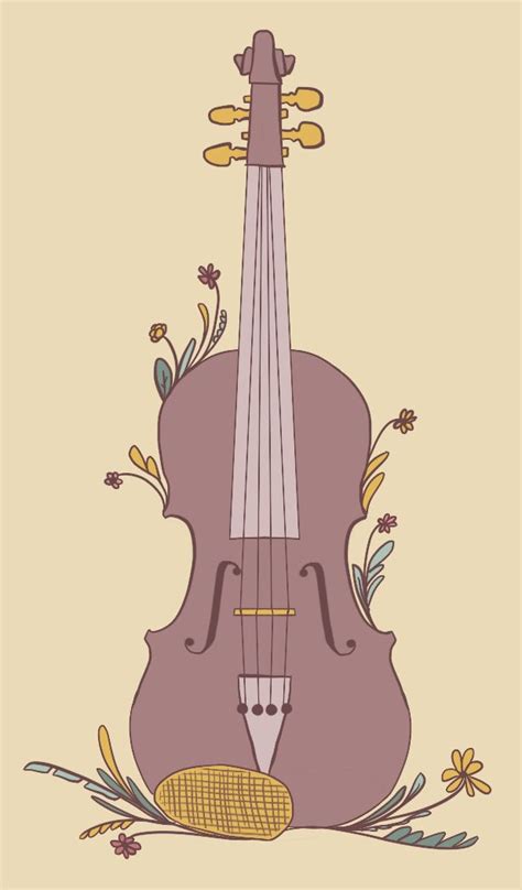 Floral Violin Cute Doodles Drawings Violin Art Drawing Violin Drawing