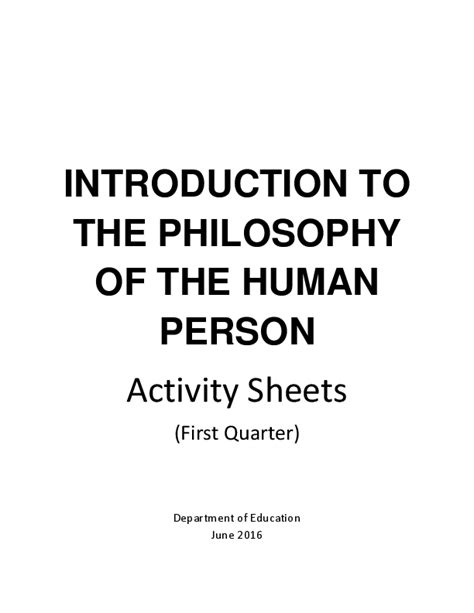 (PDF) INTRODUCTION TO THE PHILOSOPHY OF THE HUMAN PERSON Grade 11 or 12 ...