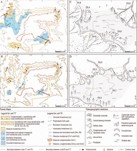 A B Facies Distribution Maps And C D Deduced Paleogeographic