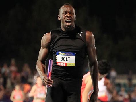 Usain bolt con 9 19/20. Usain Bolt gives Nitro Athletics the thumbs up after ...