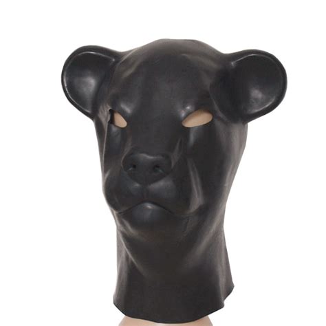 Halloween Black Latex Cat Mask Head Costume Theater Prop Novelty Rubber